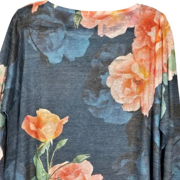 Soft Surroundings Tunic Womens 1X Evening Primrose Floral Keyhole Peekaboo - Picture 8 of 10